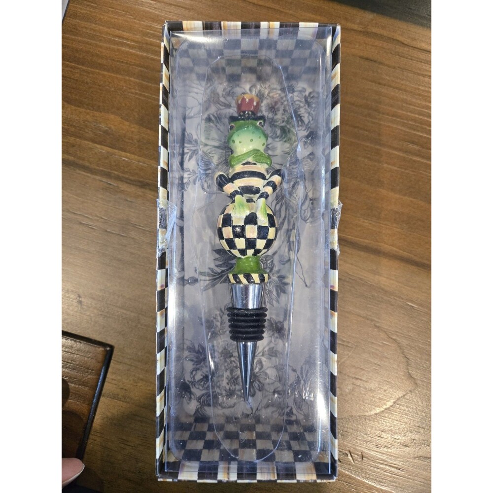 Retired Mackenzie Childs Mr. Jingles Bottle Stopper New In Gift Box